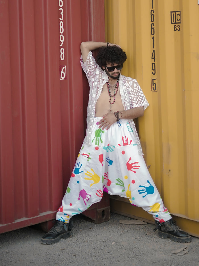 Men's Holi Party Special Multi Colour Harem Pants For Dance Travel