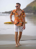 Men's Island Breeze Printed Net Beach Travel Shirt