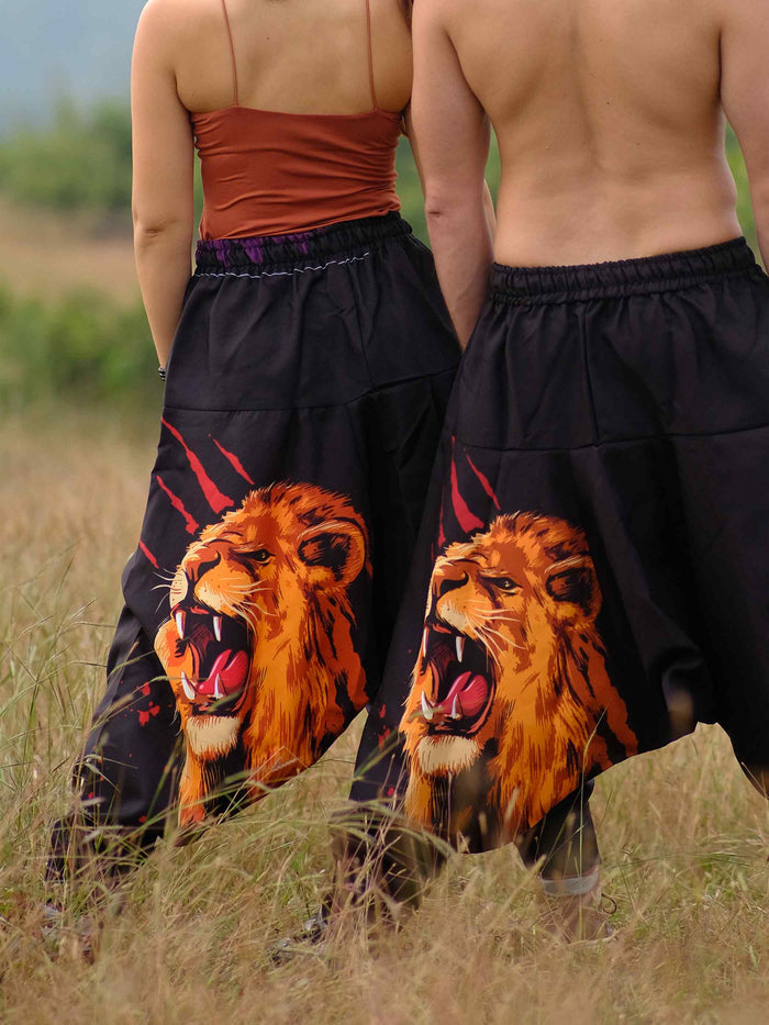 Men's Lion Print Hippy Baggy Harem Pants For Travel Dance Yoga image 7