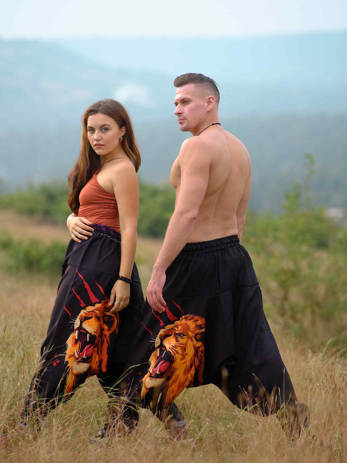 Men's Lion Print Hippy Baggy Harem Pants For Travel Dance Yoga image 8