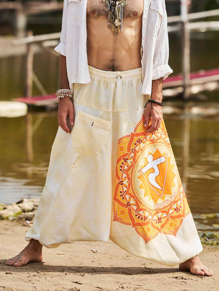 Men's Mandala Print Dhoti Balloon Harem Pants For Travel Yoga Dance image 1