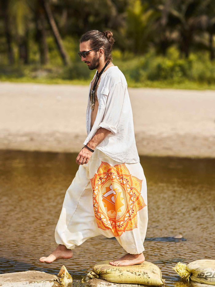 Men's Mandala Print Dhoti Balloon Harem Pants For Travel Yoga Dance image 4