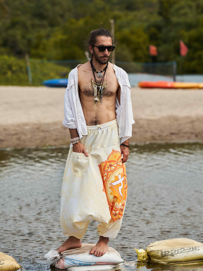 Men's Mandala Print Dhoti Balloon Harem Pants For Travel Yoga Dance image 6