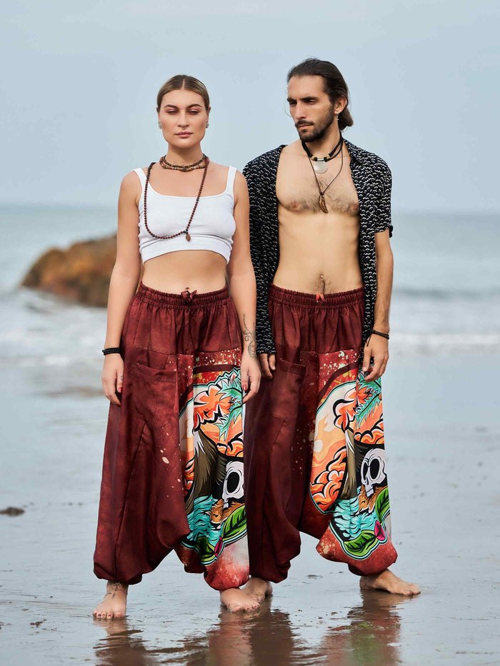 Buy Men's Mountain Inspired Print Baggy Balloon Aladdin Harem Pants