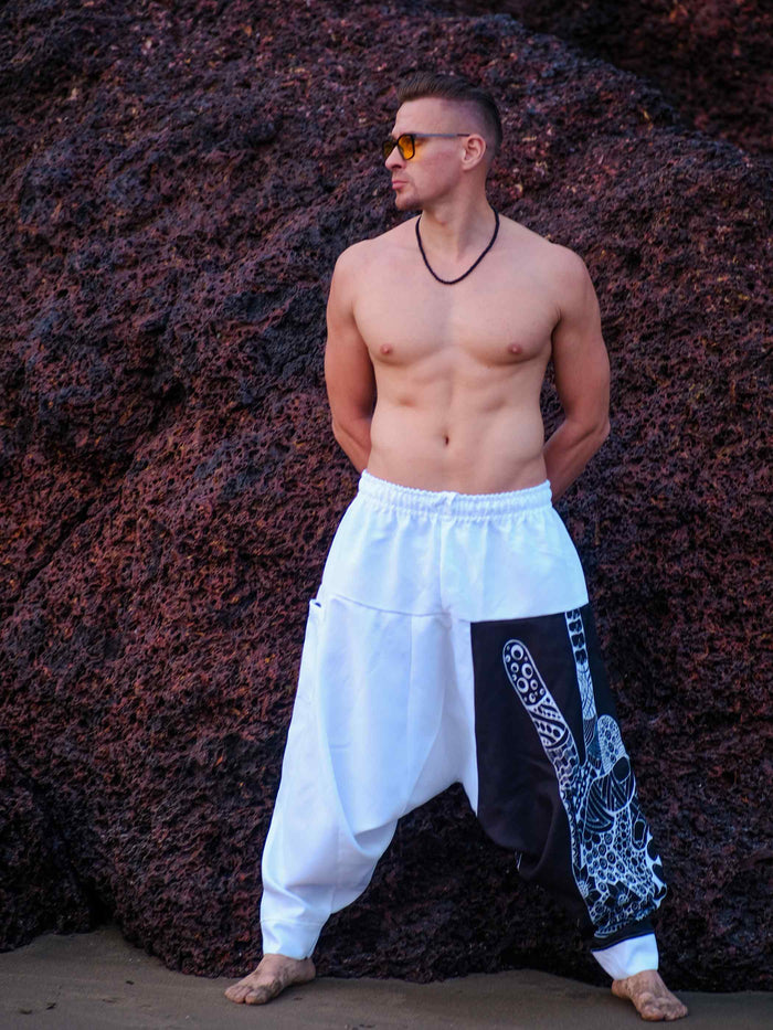 Men's Ninja Boho Alibaba Balloon Hippy Harem Pants For Travel Yoga Dance image 1