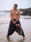 Men's Nomad Elegance Hippy Black Harem Pants Aladdin Balloon Pyjamas For Travel image 1
