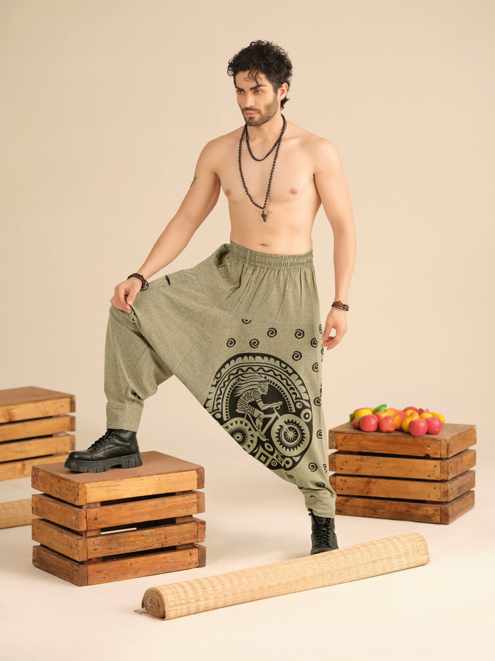 Men’s Pure Cotton Harem Pants – Breathable Yoga, Travel & Dance Lounge Wear