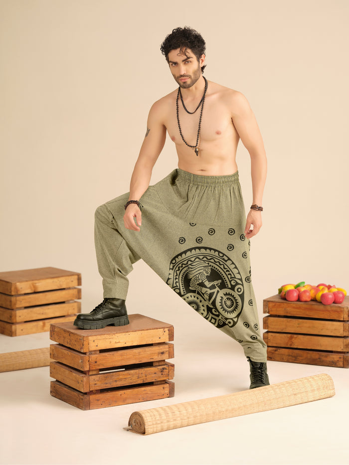 Men’s Pure Cotton Harem Pants – Breathable Yoga, Travel & Dance Lounge Wear