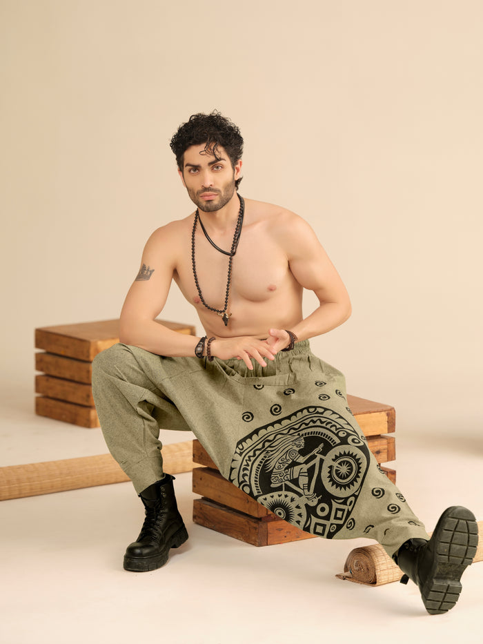 Men’s Pure Cotton Harem Pants – Breathable Yoga, Travel & Dance Lounge Wear