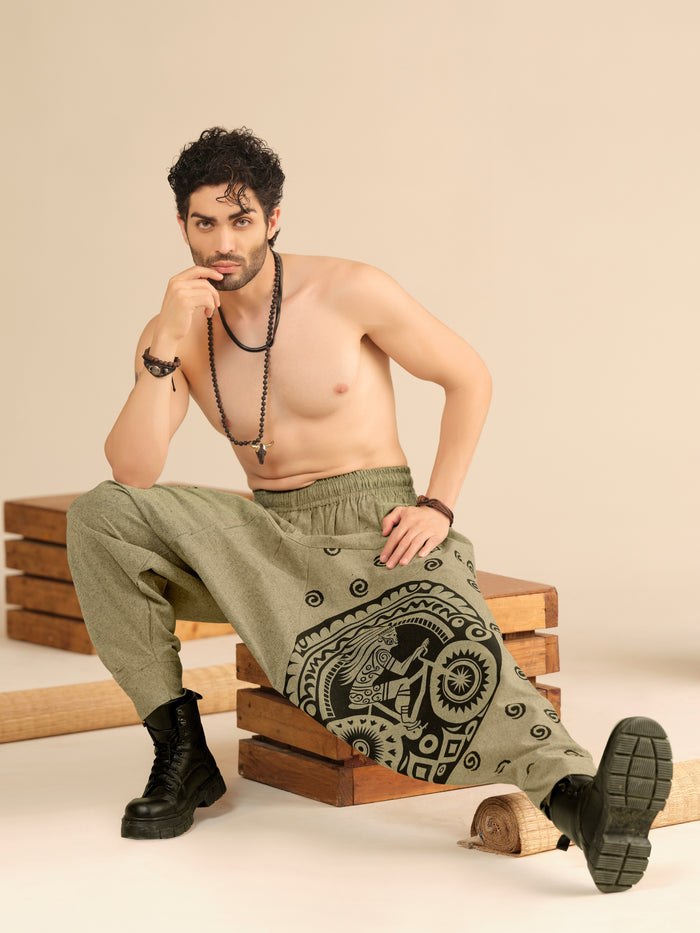 Men’s Pure Cotton Harem Pants – Breathable Yoga, Travel & Dance Lounge Wear