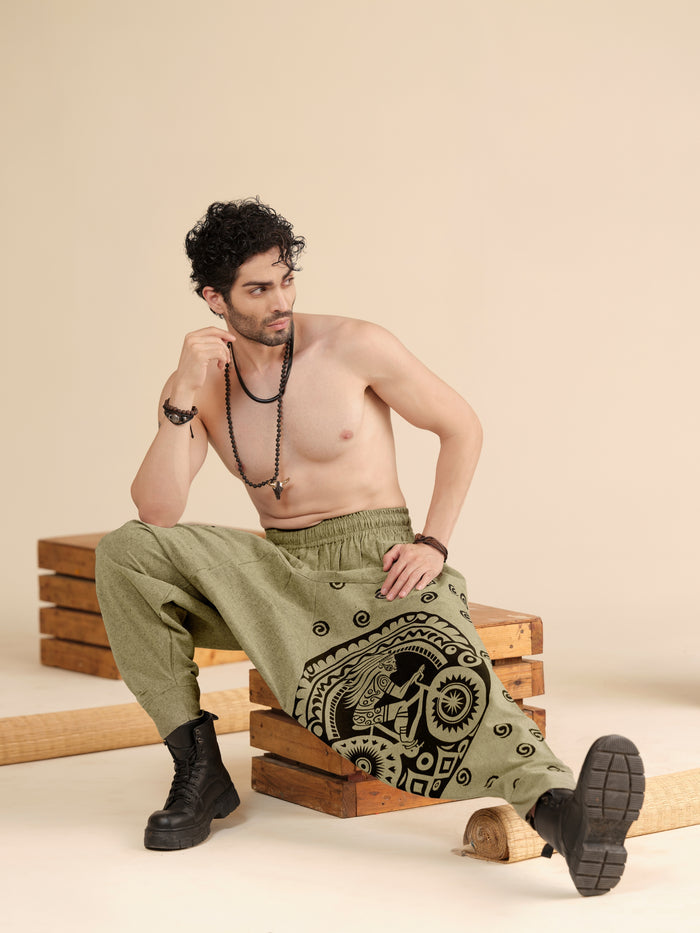 Men’s Pure Cotton Harem Pants – Breathable Yoga, Travel & Dance Lounge Wear