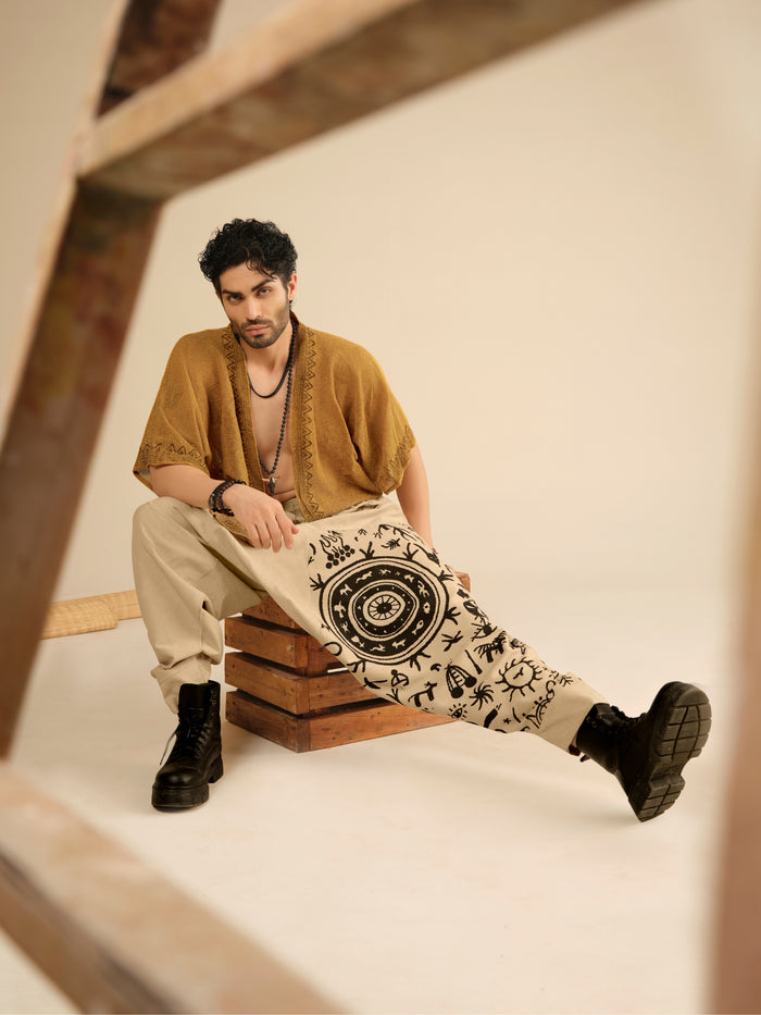 Men's Pure Cotton Harem Pants – Tribal Mandala Print Fashion Yoga Travel & Dance