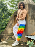 Men's Rainbow Print Multicolored Harem Pant