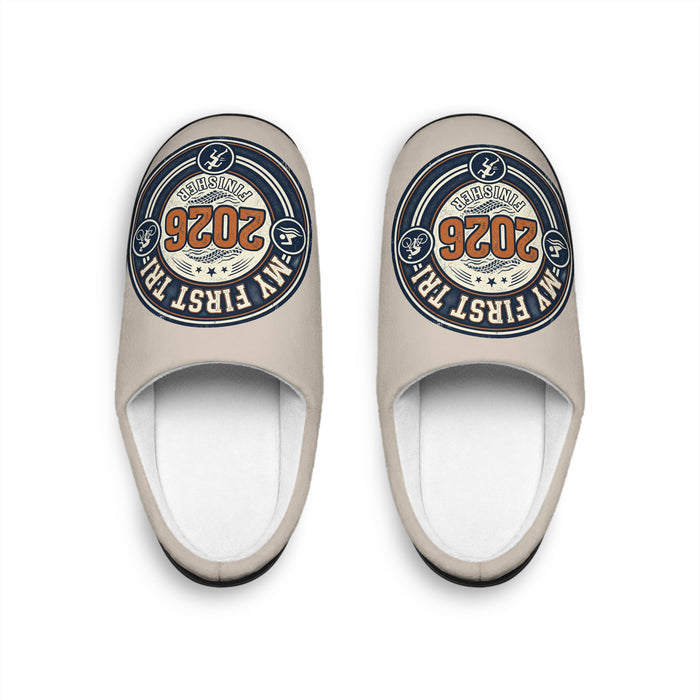 Men's Slippers — 'My First Flight 2026' Vintage Travel Indoor House
