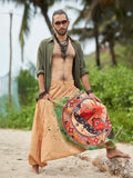 Buy Men's Sun and Moon Print Boho Genie Hippy Harem Pants For Travel Yoga Dance