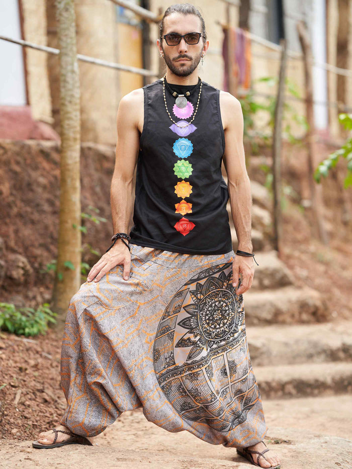 Men's Tribal Mandala Print Balloon Aladdin Harem Pants For Travel Yoga Dance image 1