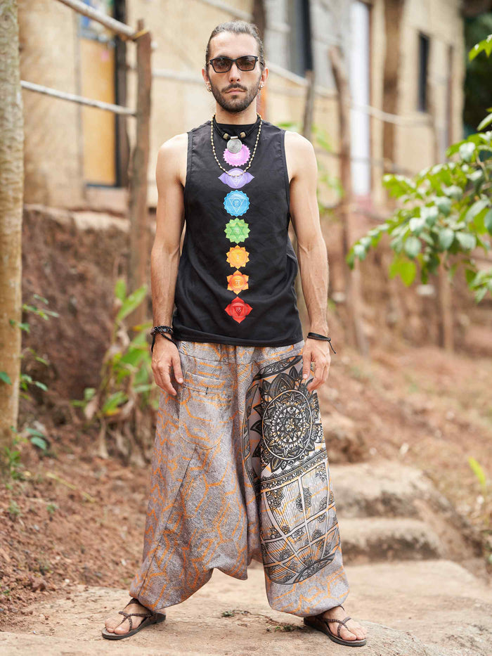 Men's Tribal Mandala Print Balloon Aladdin Harem Pants For Travel Yoga Dance image 2