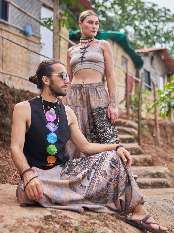 Men's Tribal Mandala Print Balloon Aladdin Harem Pants For Travel Yoga Dance image 6