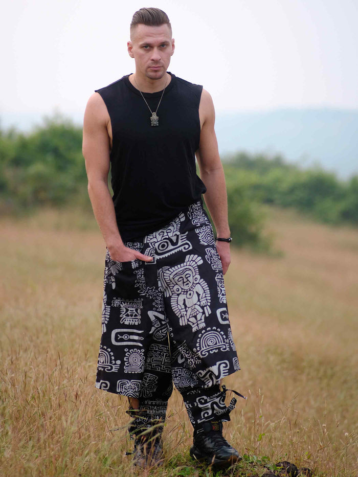 Men's Tribal Print Baggy Hippy Boho Harem Pants For Travel Dance Yoga image 2