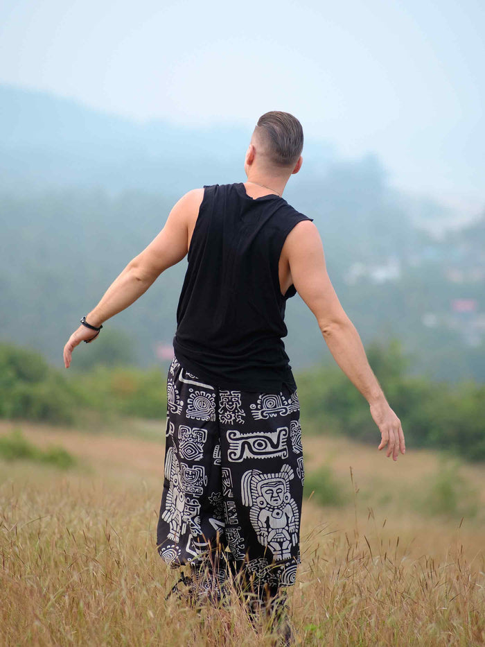 Men's Tribal Print Baggy Hippy Boho Harem Pants For Travel Dance Yoga image 4