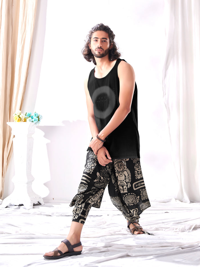 Men's Tribal Print Baggy Hippy Boho Harem Pants image 5