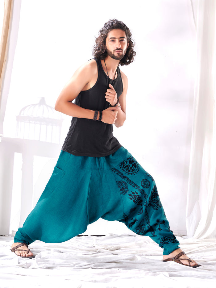 Men's Tribal Print High Waist Hippy Harem Pants image 5