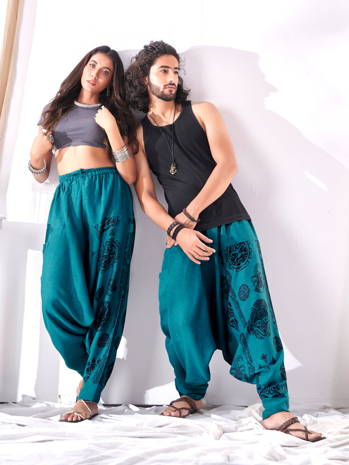 Men's Tribal Print High Waist Hippy Harem Pants image 6