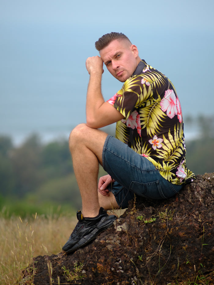 Buy Men's Tropical Floral Travel Pool Oversize Shirt