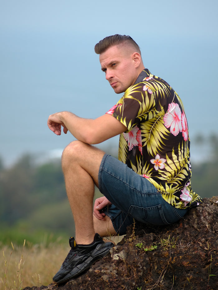 Buy Men's Tropical Floral Travel Pool Oversize Shirt