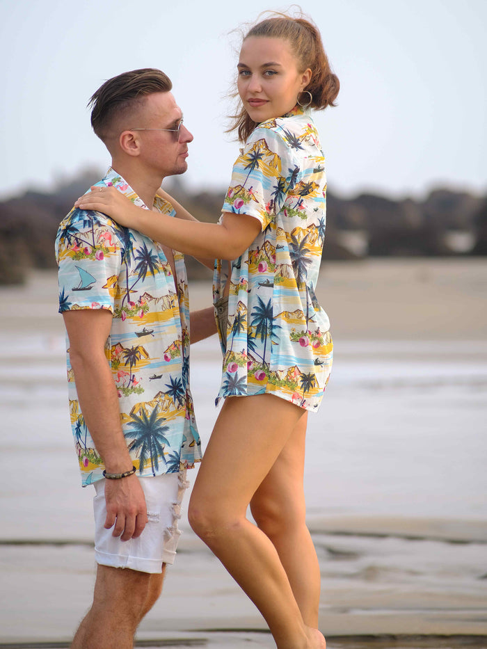 Men's Tropical Paradise Inspired Printed Goa Beach Shirt