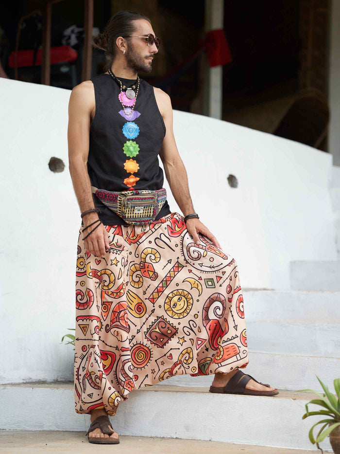 Buy Women's Virgo Sign Boho Alibaba Balloon Hippy Harem Pants For Travel Yoga Dance