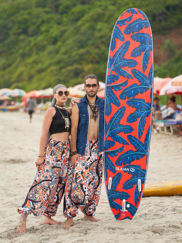 Buy Men's Wide-Open Geometric Dhoti Baggy Harem For Dance Yoga Travel