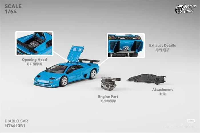 Micro Turbo 1:64 S2000 AP1 J's Racing / Diablo SVR HEC2026 Die-Cast Car Model Miniature Gifts