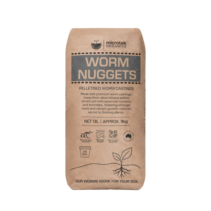 Microtek Organics Worm Nuggets - 9kg - (Pelletised Worm Castings)