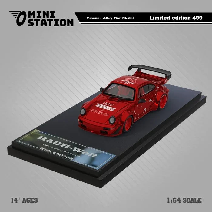 Mini Station 1:64 SUP 2024 Christmas Metallic red Diecast Model Car