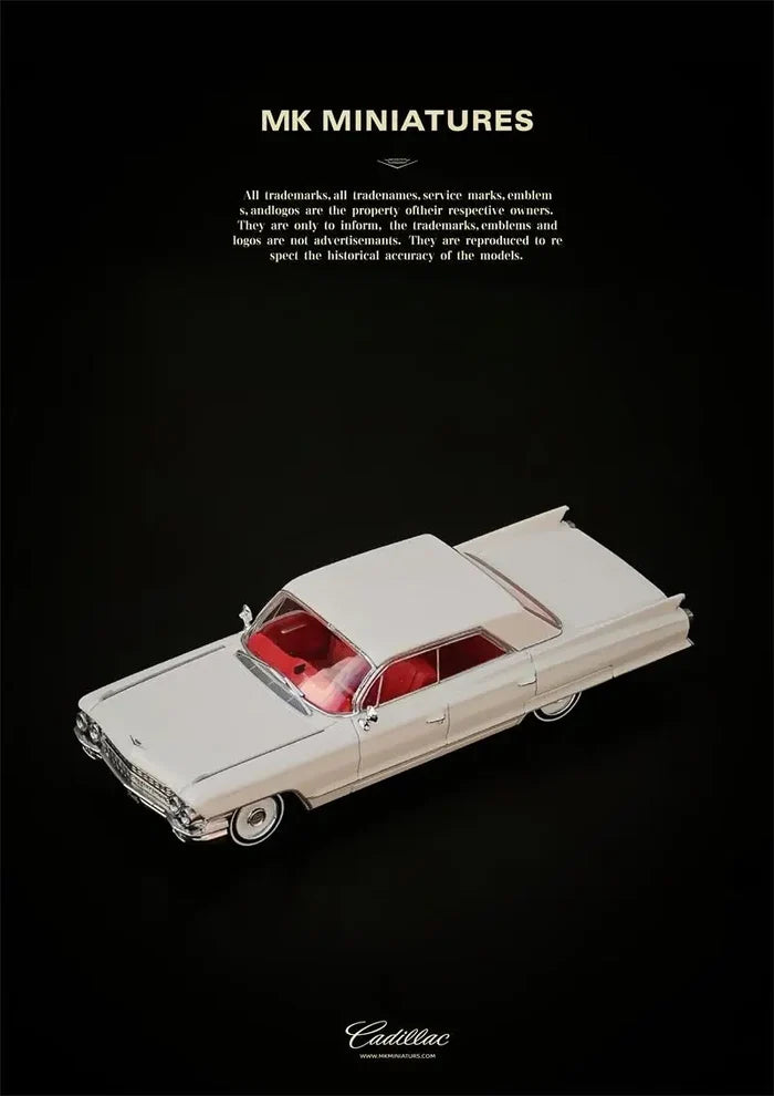 MK Miniatures 1:64 DeVille Pink / White Diecast Model Car