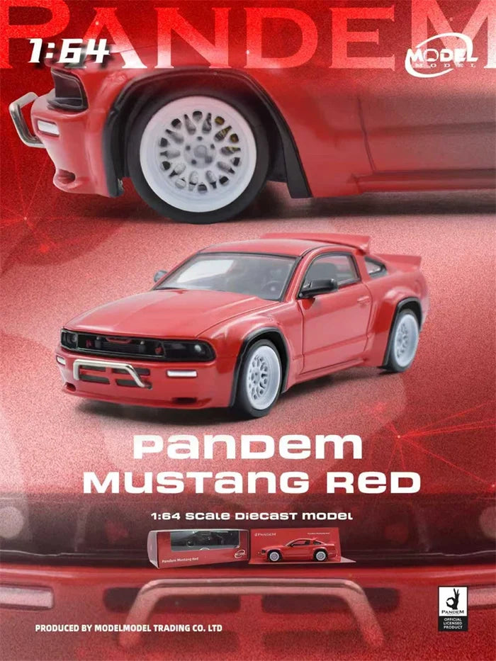 Model Model 1:64 Pandem Mustang Red / black Die-Cast Car Model Miniature Gifts