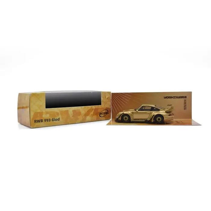 Model Model 1:64 RWB993 Gold Die-Cast Car Model Miniature Gifts