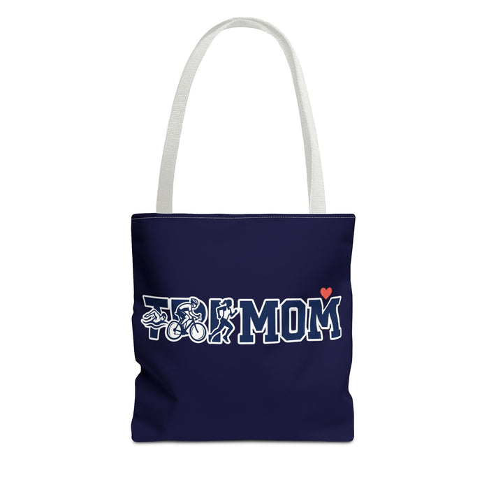Mom Tote Bag – "Trike Mom" Navy Canvas Tote with Heart Accent