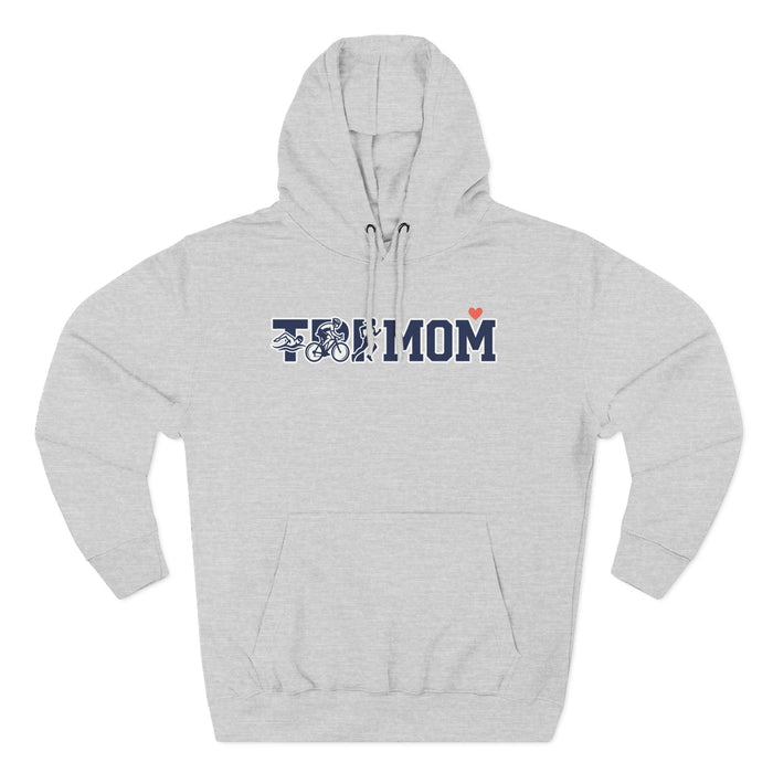 Mom Vintage Floral Hoodie — 'Mom' Navy Script with Heart