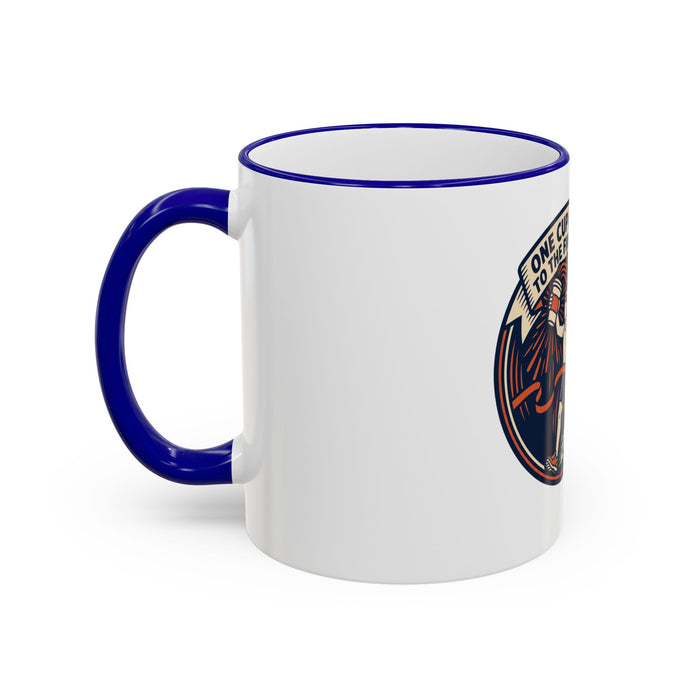 Motivational Runner Mug - "One Cup Closer to the Finish Line" Accent Rim & Handle Coffee Cup