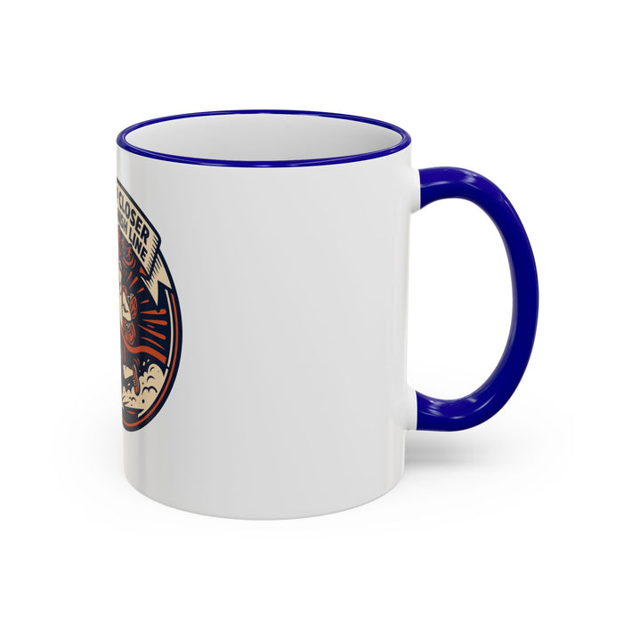 Motivational Runner Mug - "One Cup Closer to the Finish Line" Accent Rim & Handle Coffee Cup