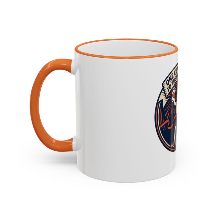 Motivational Runner Mug - "One Cup Closer to the Finish Line" Accent Rim & Handle Coffee Cup
