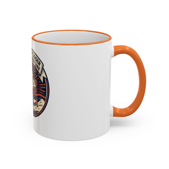 Motivational Runner Mug - "One Cup Closer to the Finish Line" Accent Rim & Handle Coffee Cup