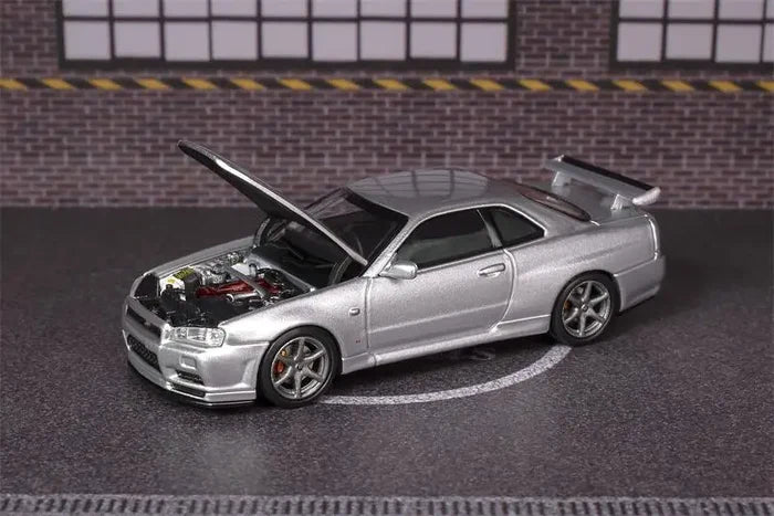 Motorhelix MH 1:64 Skyline GT-R Mk5 R34 V-SPEC-II limited799 Diecast Model Car