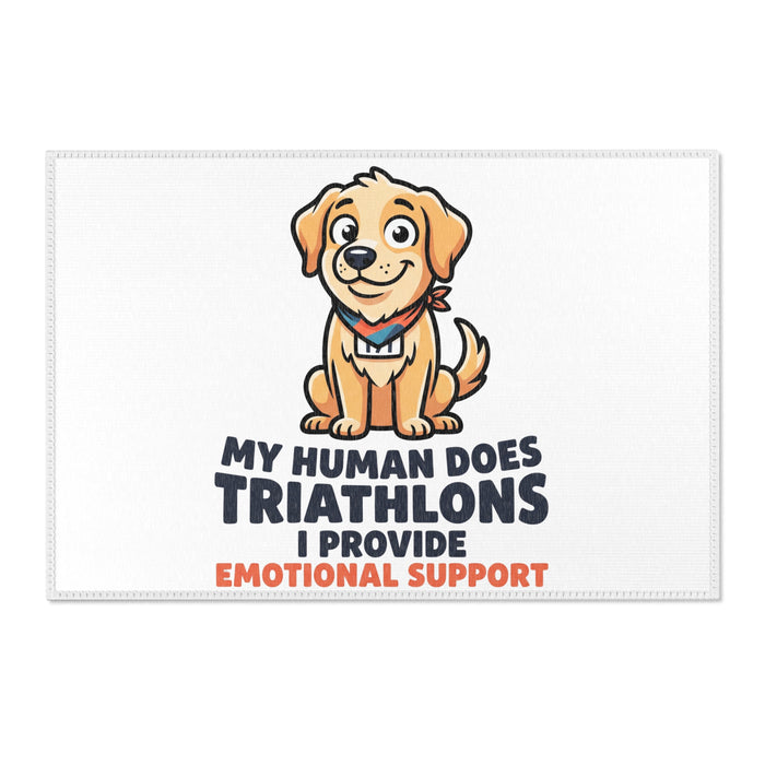 My Human Does Triathlons Transition Mat — "I Provide Emotional Support" Dog Area Rug
