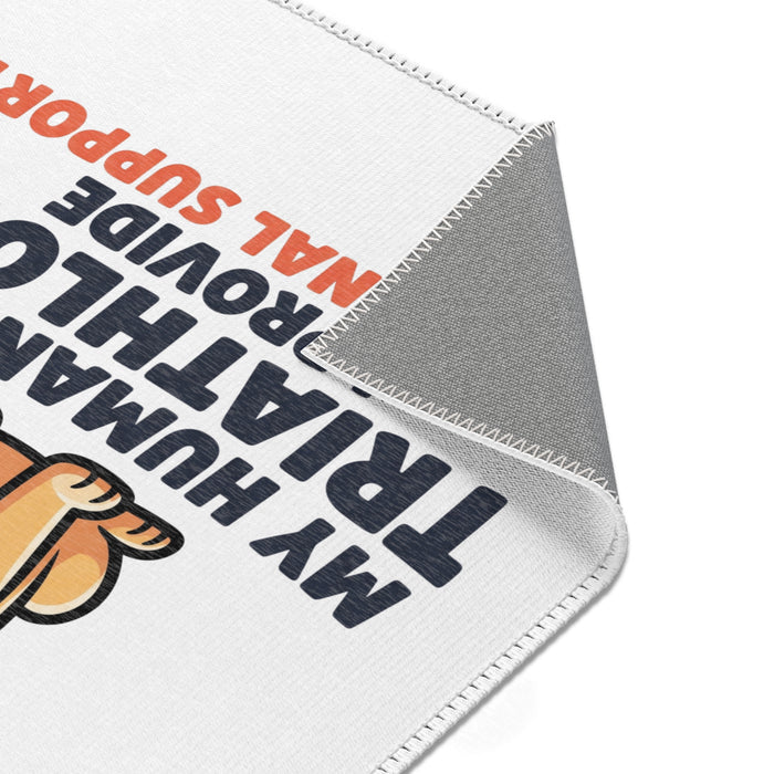 My Human Does Triathlons Transition Mat — "I Provide Emotional Support" Dog Area Rug