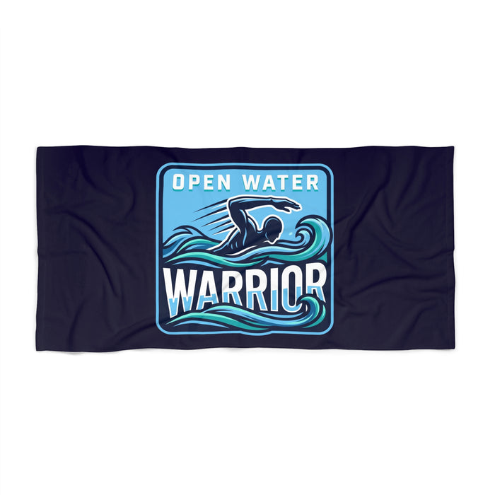 Open Water Warrior Beach Towel — Swimmer Gift, Ocean Swim Team Towel