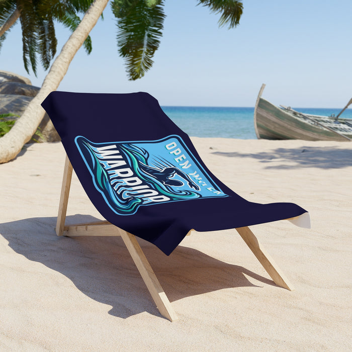 Open Water Warrior Beach Towel — Swimmer Gift, Ocean Swim Team Towel