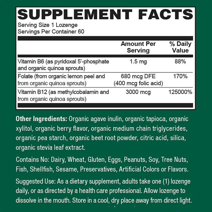 Organic Folate + Methyl B-12